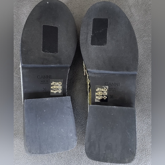 Ganni Snakeskin Embossed Slingback Loafers - Picture 9 of 9